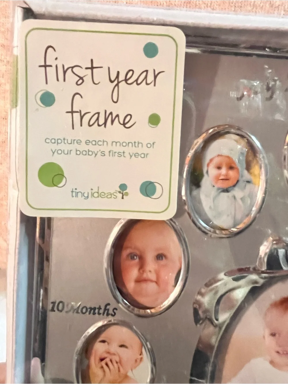 First Year Photo Frame - Silver Baby Memory Display